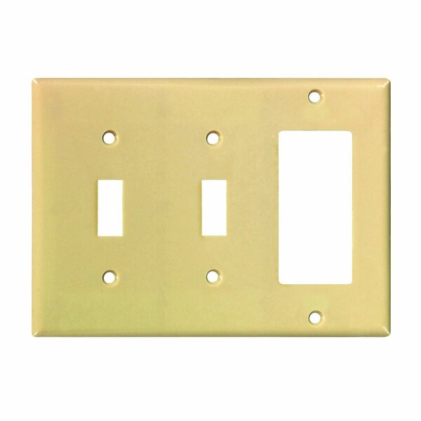 Eaton Wiring Devices Wall Plate 3G 2Tgl/Decr Std Iv 2173V-BOX